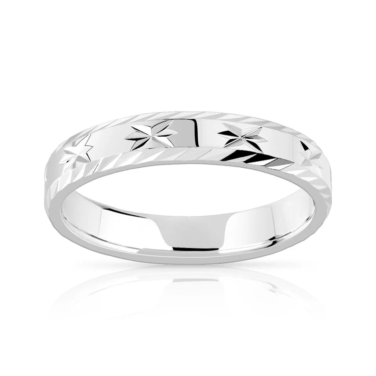 Alliance argent 925 diamanté 4 mm