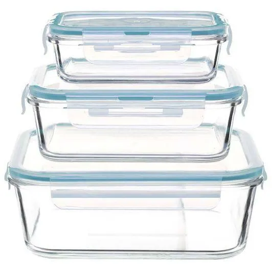 Set de 3 boîtes carrées CLIPEAT - Conservation & Micro ondes