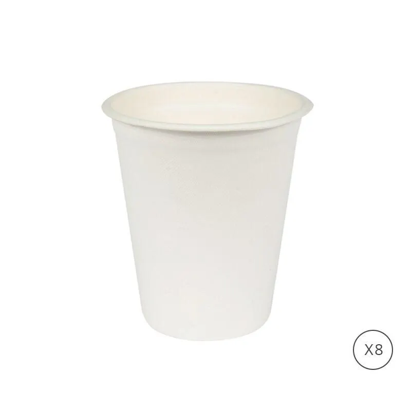 Gobelet jetable biodégradable x8