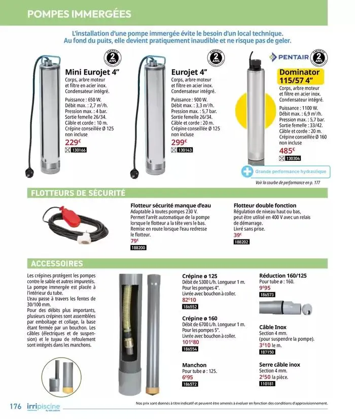Les plaisir de l'eau Piscine,Spa,Arrosage du 10 mars au 31 décembre 2025 - Catalogue page 176