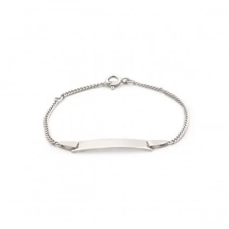 Gourmette identité Carador en or 750/000, plaque rectangulaire