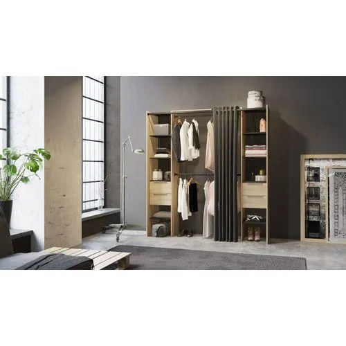 Dressing DANA imitation Chêne et noir extensible de 115 à 190 cm