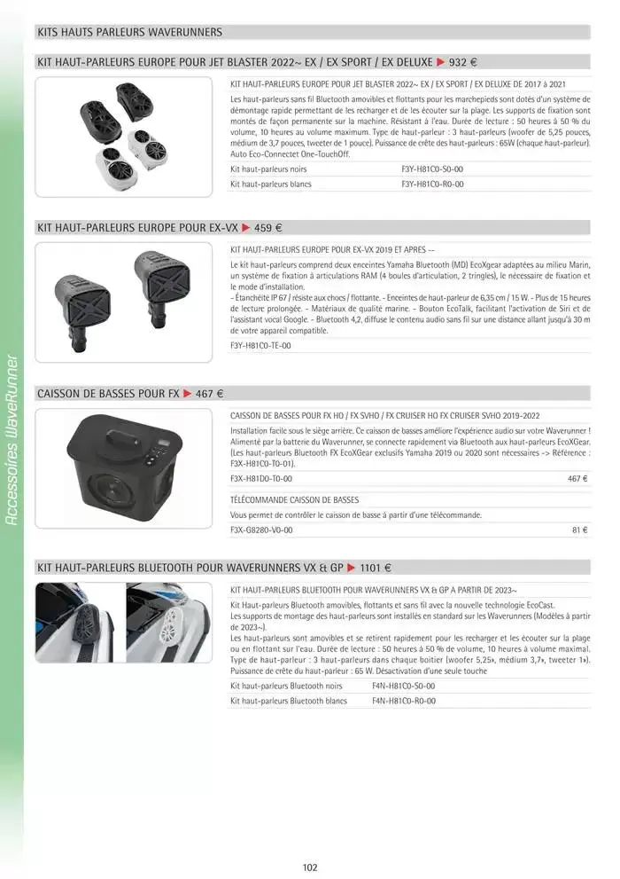 Catalogue Yamaha Marine - Accessoires Marine 2025 du 1 mars au 31 mars 2025 - Catalogue page 102