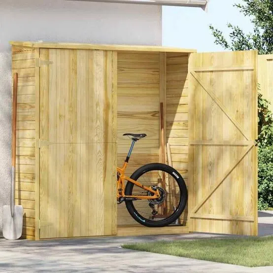 Abri de jardin en bois pin traité avec rangement outils pour extérieur Brun – ComfortXL Outdoor Living