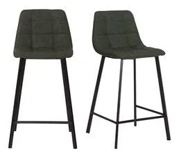 Tabouret de bar H.63 cm SAVINA en velours kaki