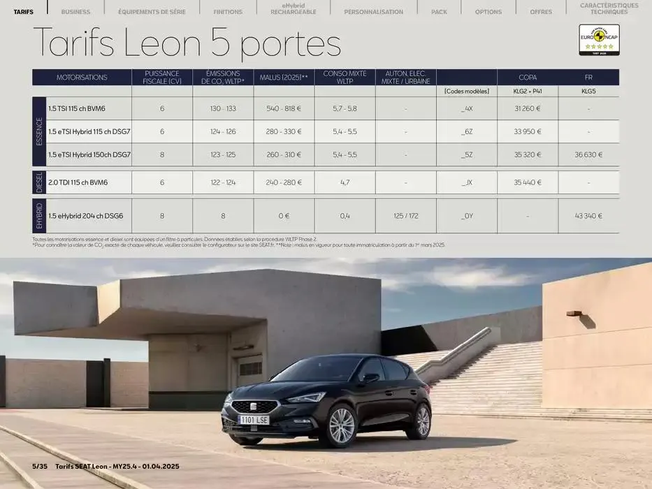 SEAT Leon 5 portes du 2 avril au 2 avril 2026 - Catalogue page 5