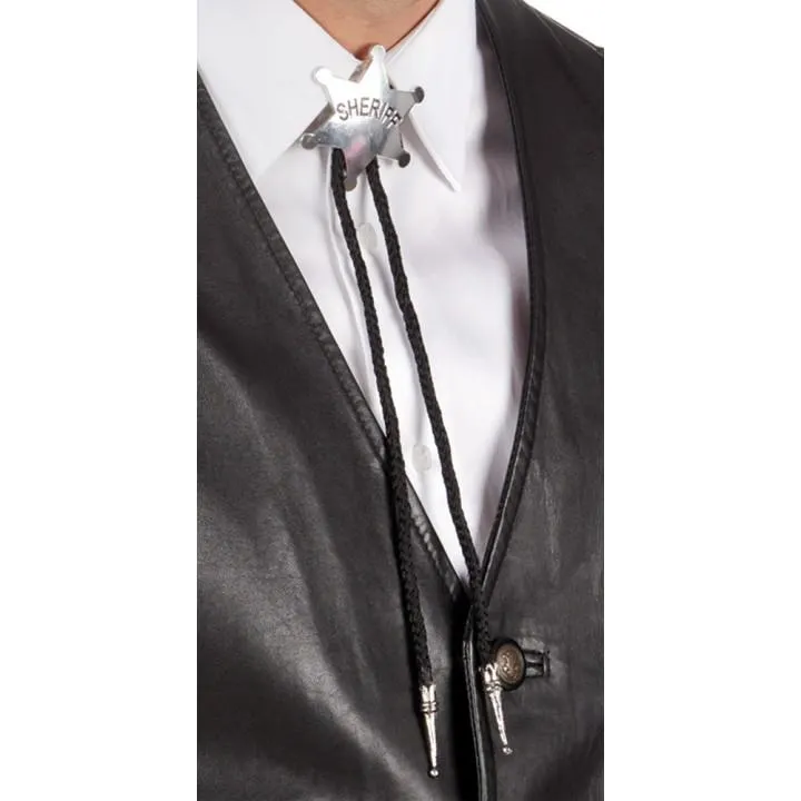 Collier country avec étoile de sheriff sur lacet noir