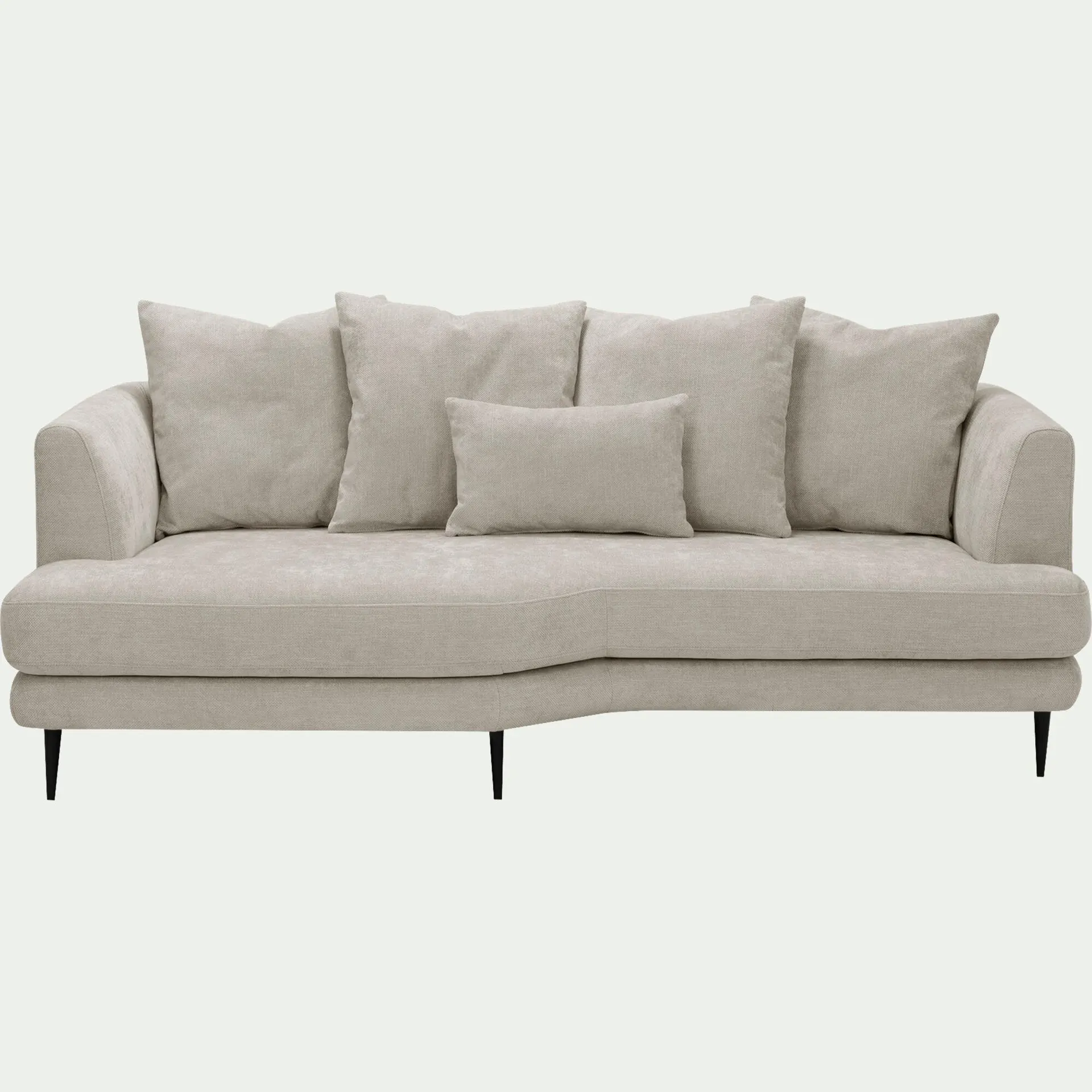 Canapé 3 places fixe gauche en tissu Cannes - beige roucas