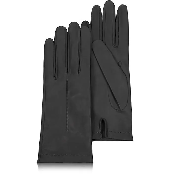Gants Femme en cuir italien noir surligné