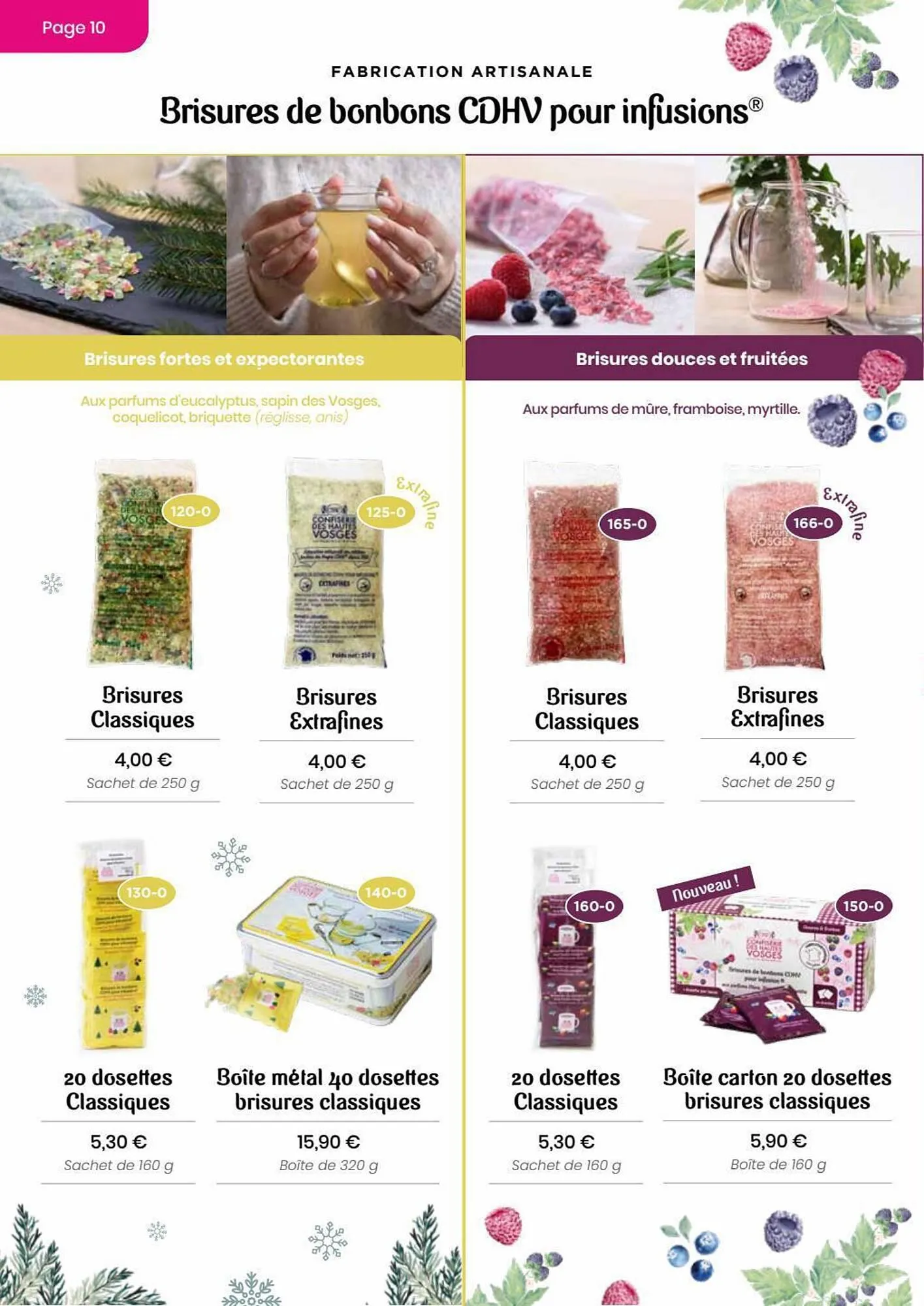 Catalogue Confiserie des Hautes Vosges du 13 juillet au 31 décembre 2023 - Catalogue page 10