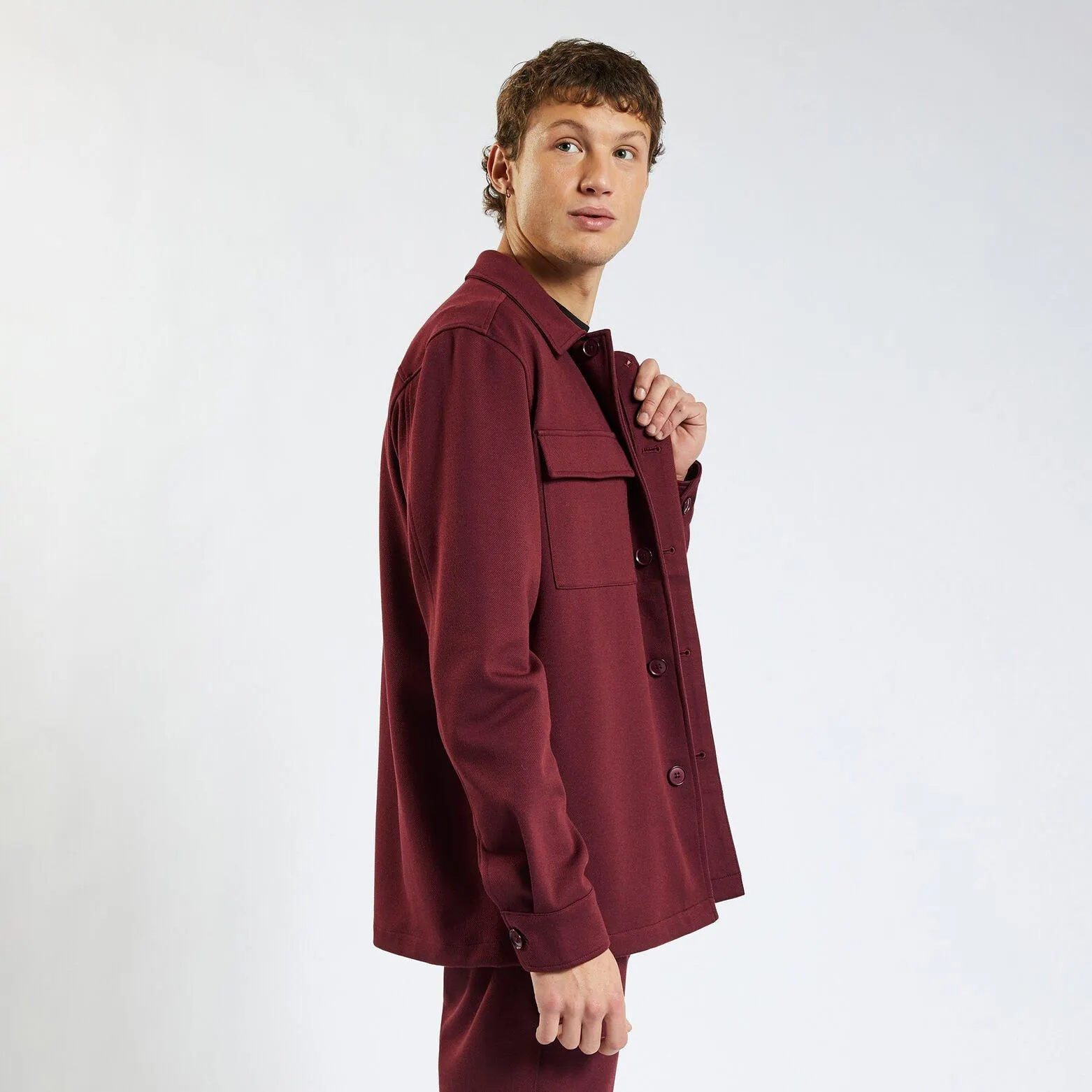 Surchemise regular unie en polyester recyclé - Rouge