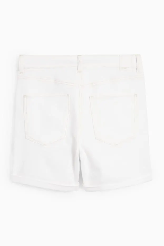 Denim shorts - mid-rise waist