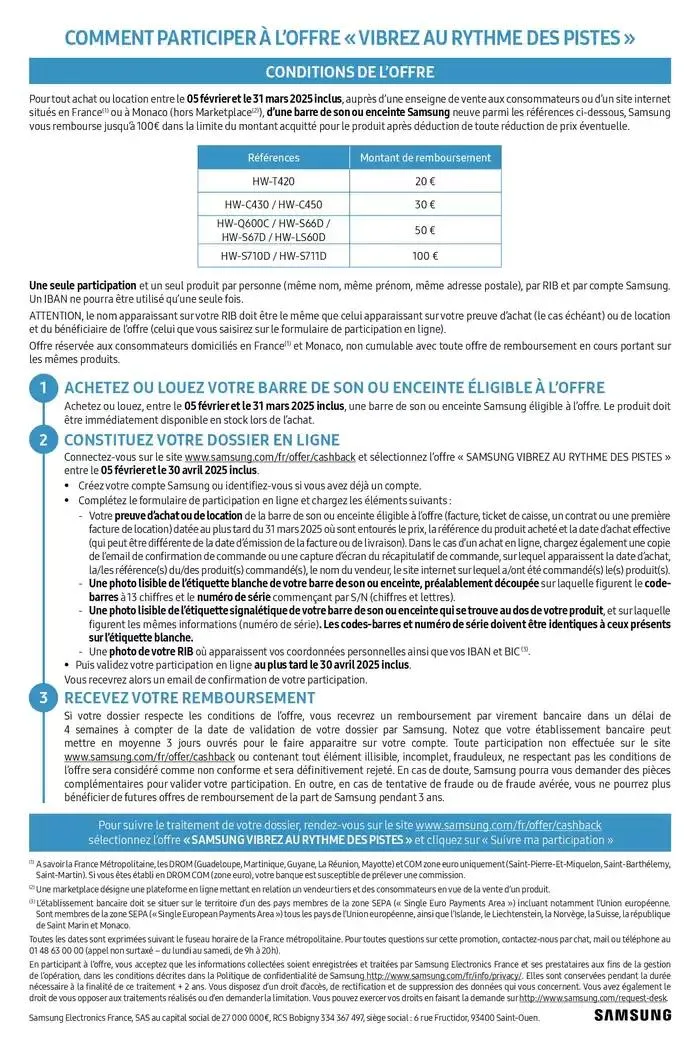Jusqu'à 100€ remboursés sur une sélection de produits Audio Samsung du 5 février au 31 mars 2025 - Catalogue page 2