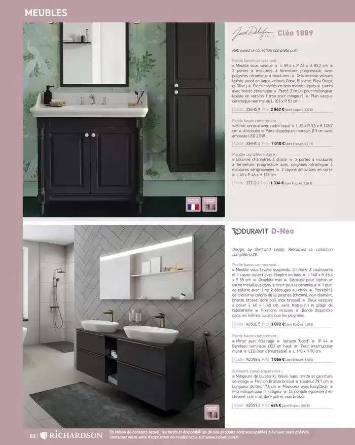 SALLE DE DE BAINS ET CARRELAGE 2025 du 11 avril au 31 décembre 2025 - Catalogue page 84