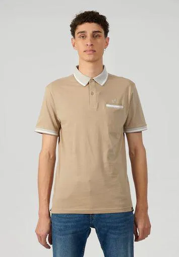 Polo beige Homme en 100% coton