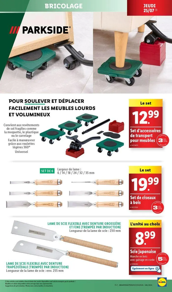 Profitez des journées opportunités pour dénicher vos produits du quotidien à prix Lidl du 24 juillet au 30 juillet 2024 - Catalogue page 49