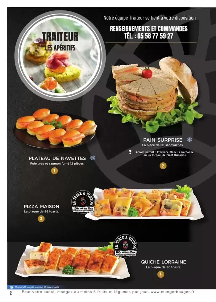CARTE TRAITEUR PERMANENTE du 3 janvier au 31 décembre 2025 - Catalogue page 12