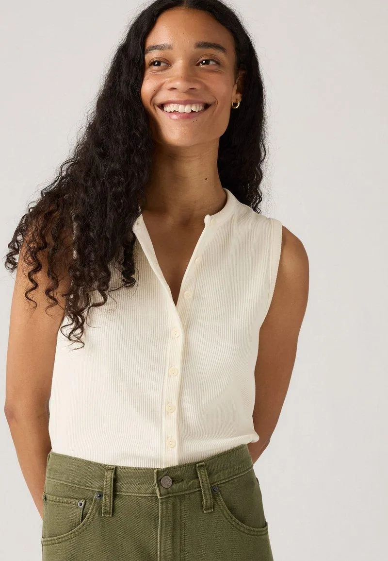 RORY BUTTON UP - Débardeur - egret