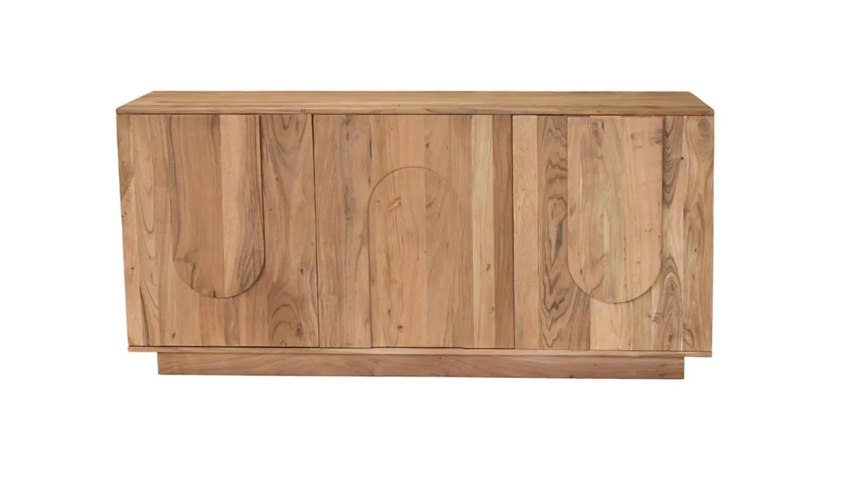 Buffet en bois massif gravé 3 portes L160 cm ARK