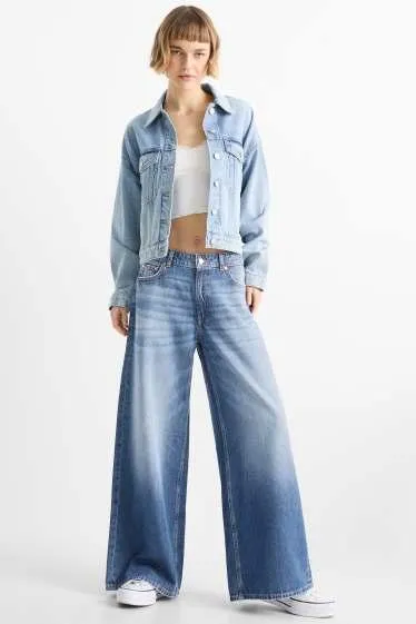 Wide leg jeans - low-rise waist