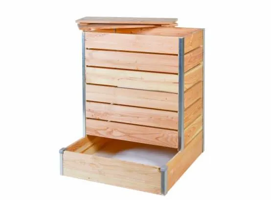 Composteur en bois Douglas DESIGN à accès direct 356L - L80x l75 x H98 CM - Epaisseur 19mm - mon PETIT POTAGER