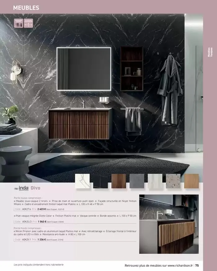 SALLE DE DE BAINS ET CARRELAGE 2025 du 11 avril au 31 décembre 2025 - Catalogue page 77