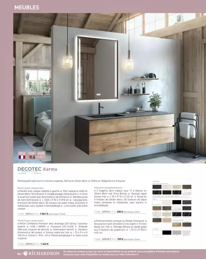 SALLE DE DE BAINS ET CARRELAGE 2025 du 11 avril au 31 décembre 2025 - Catalogue page 88