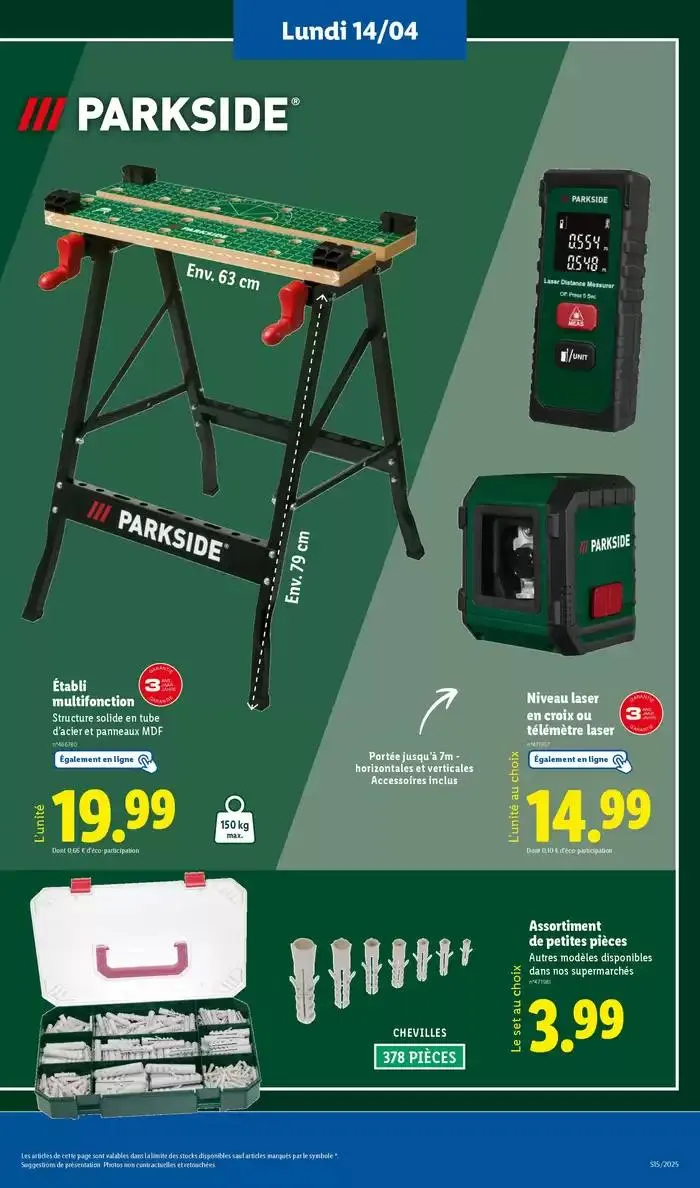 Découvrez la sélection de produits mode et bricolage à prix Lidl ! du 14 avril au 17 avril 2025 - Catalogue page 9