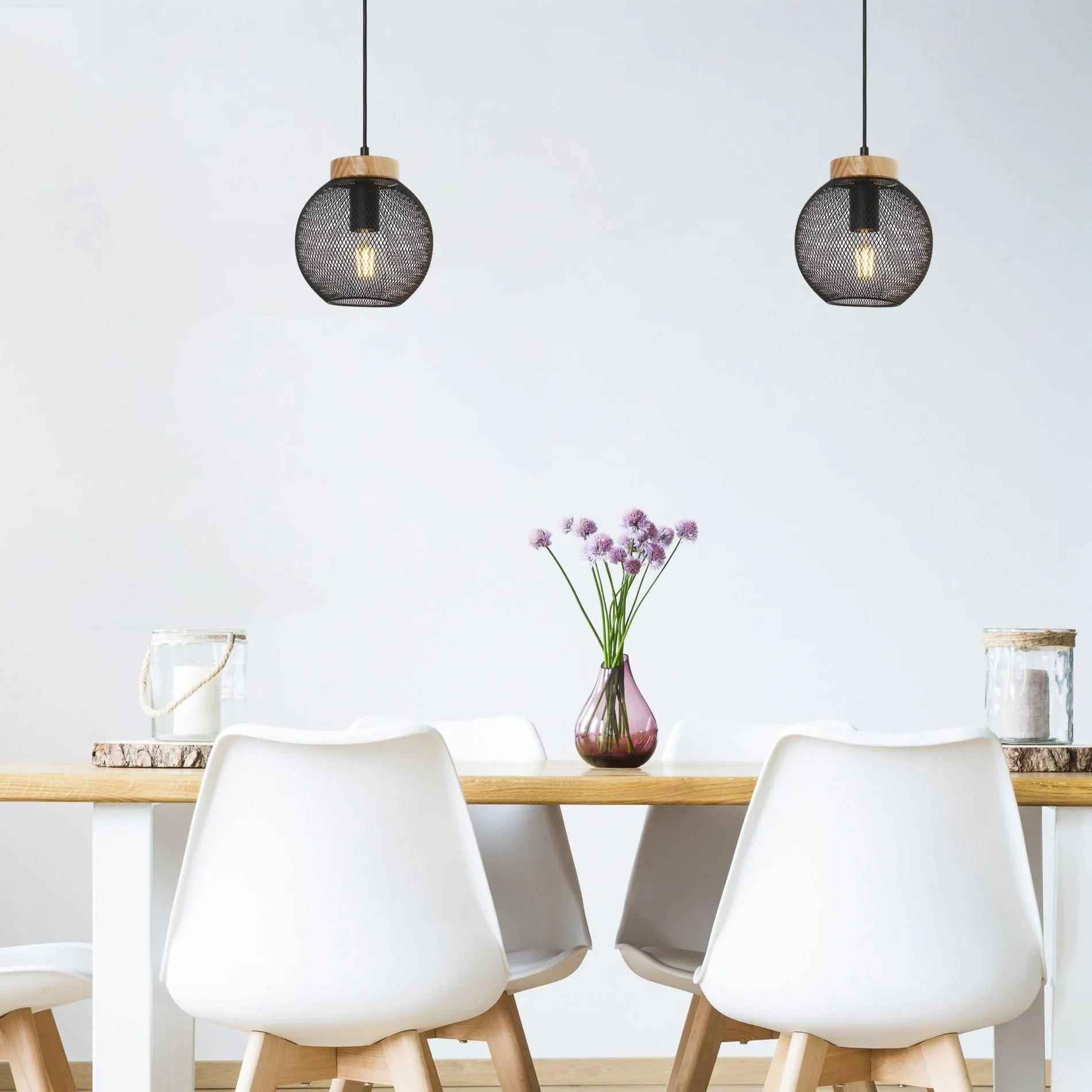 Suspension PABLO en métal noir