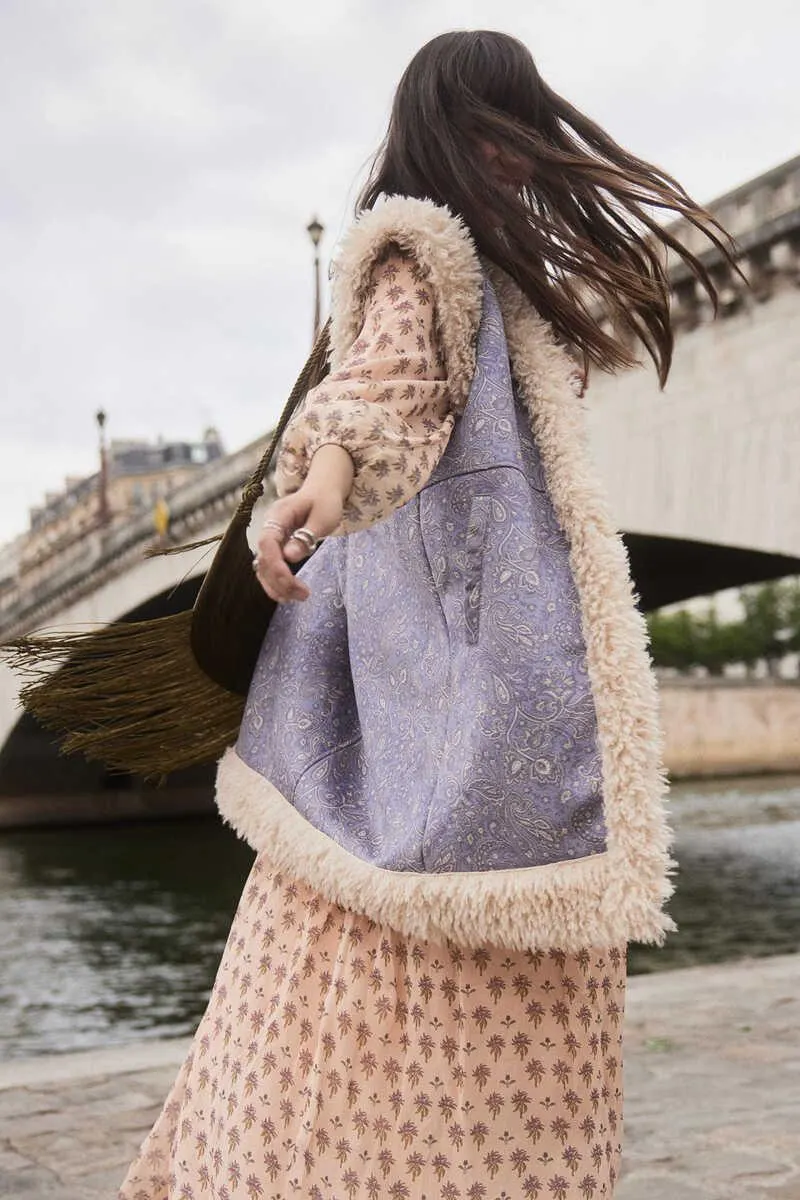 Chaleco doble faz efecto pelo estampado