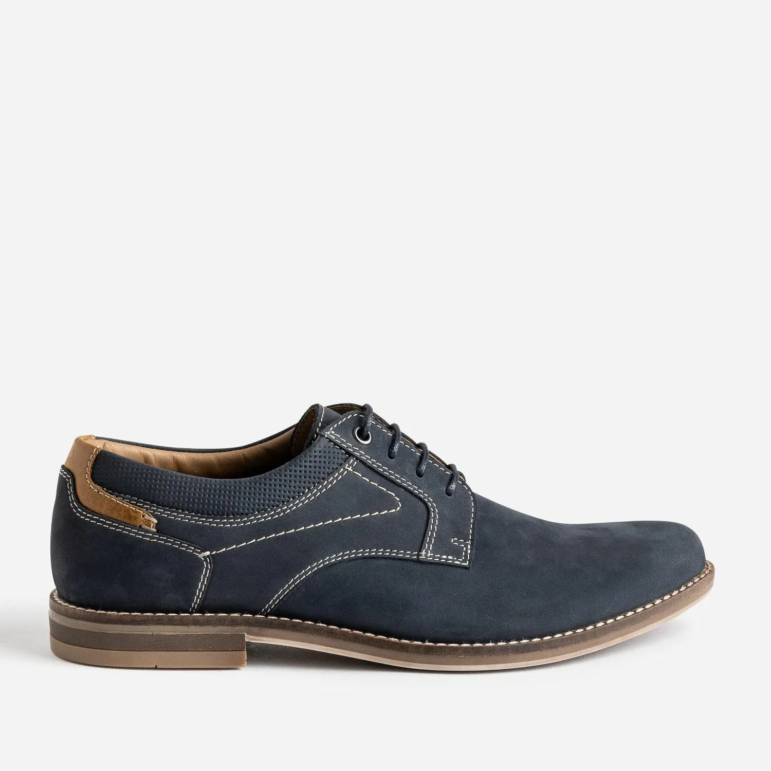 Derby marine cuir nubuck