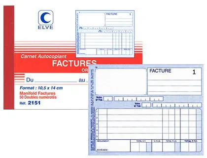 Manifold elve autocopiant 105x140mm foliotage 50 duplis factures