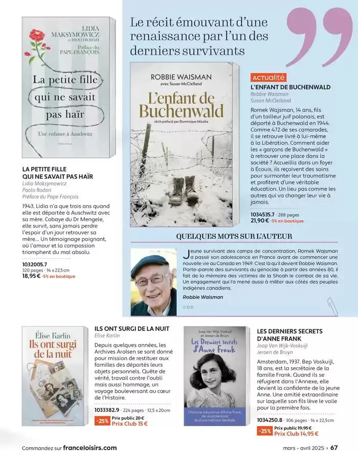 Mars - Avril 2025 du 4 mars au 30 avril 2025 - Catalogue page 67