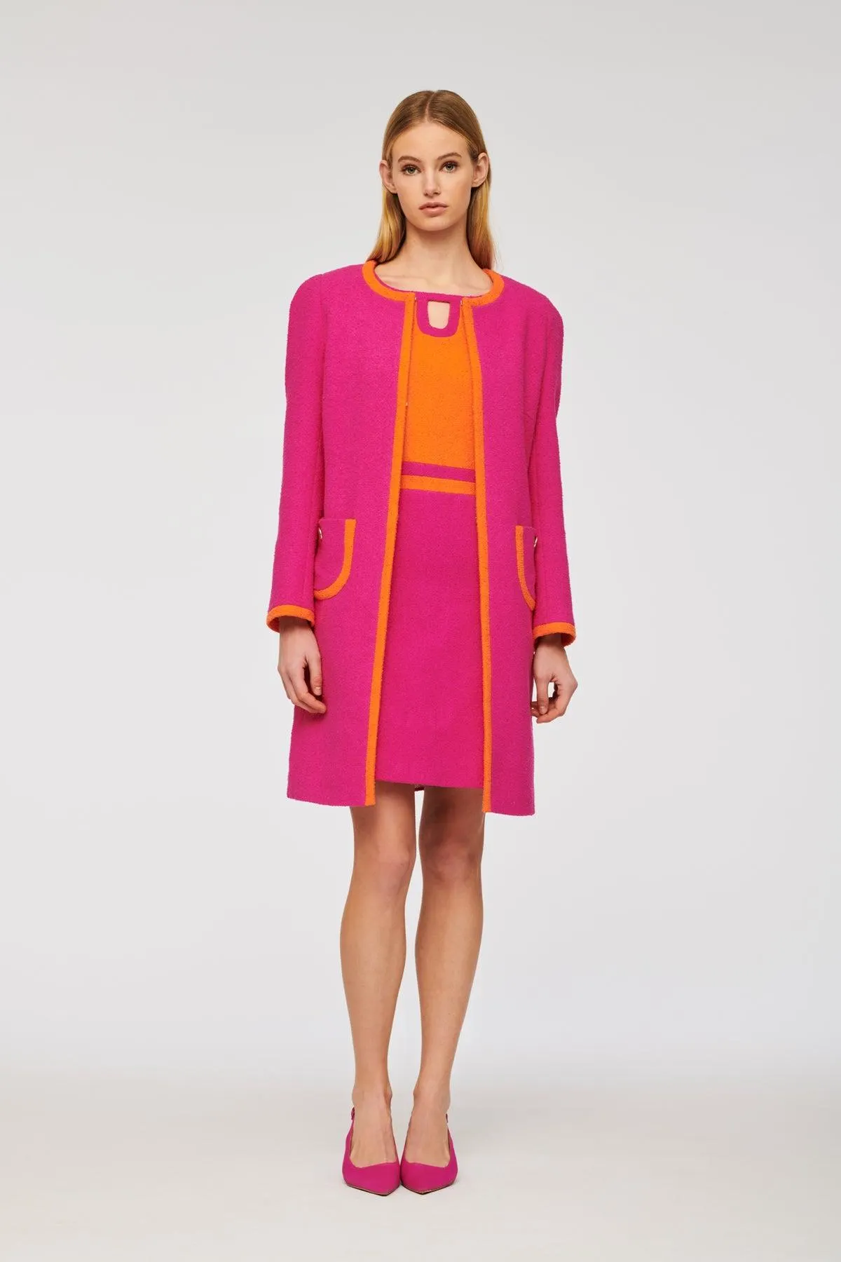 Veste longue en bouclette de coton