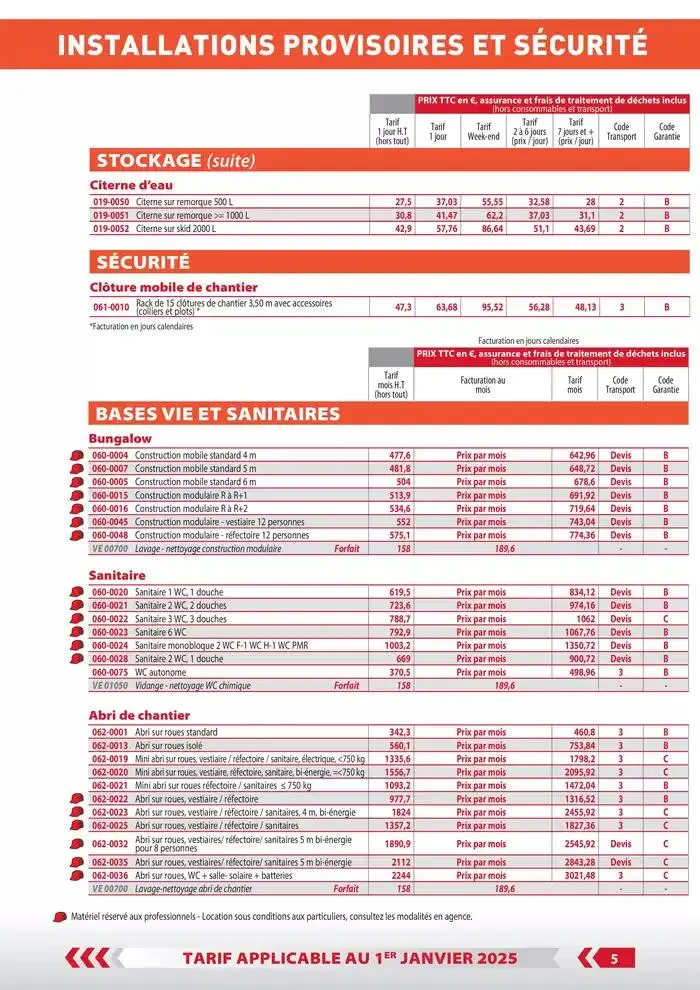Tarifs particuliers du 3 janvier au 31 décembre 2025 - Catalogue page 7