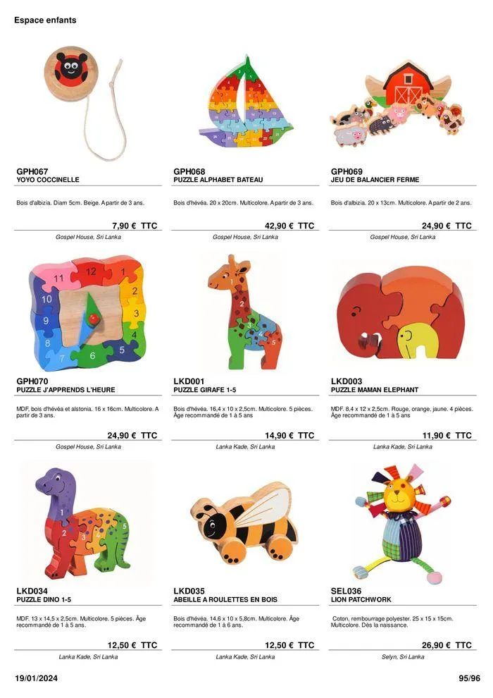 ARTISANAT . DéCORATION . MODE . JOUETS du 9 février au 31 août 2024 - Catalogue page 97