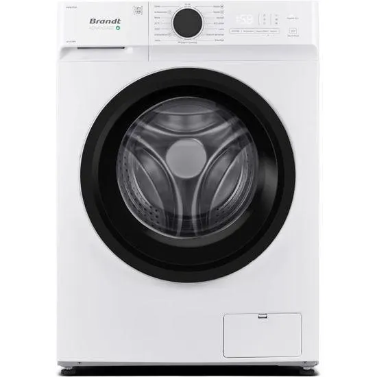 Lave-linge hublot BRANDT LLC3124W - 12 kg - Induction - L60cm - 1400 trs/min - Classe A - Blanc