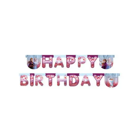 Guirlande happy birthday La Reine des Neiges 2 200 x 16 cm