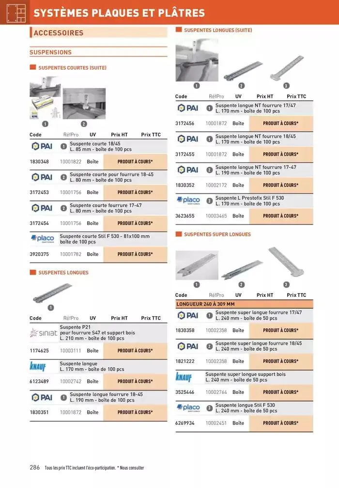 Matériaux 2025 du 1 janvier au 31 décembre 2025 - Catalogue page 286