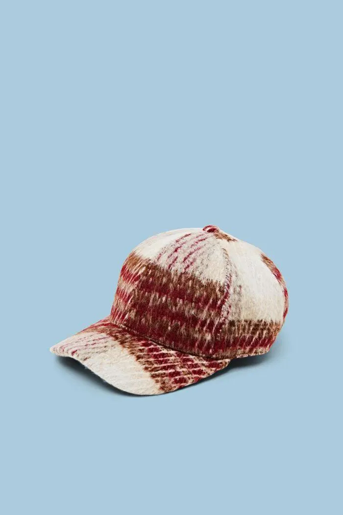 Casquette à visière à carreaux brossée