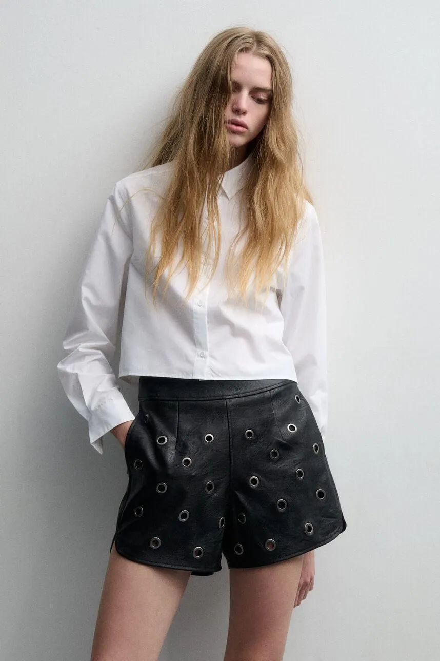 Chemisier crop en popeline CAMILA CROP