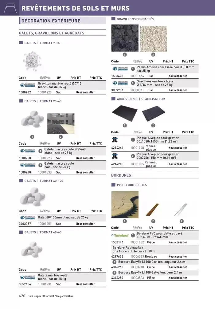 Matériaux 2025 du 1 janvier au 31 décembre 2025 - Catalogue page 420