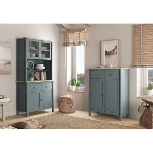 Buffet parisien MISTI vert grisé imitation chêne