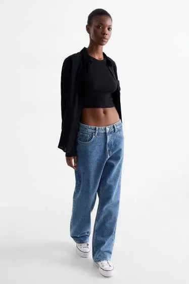 Baggy jeans - mid-rise waist