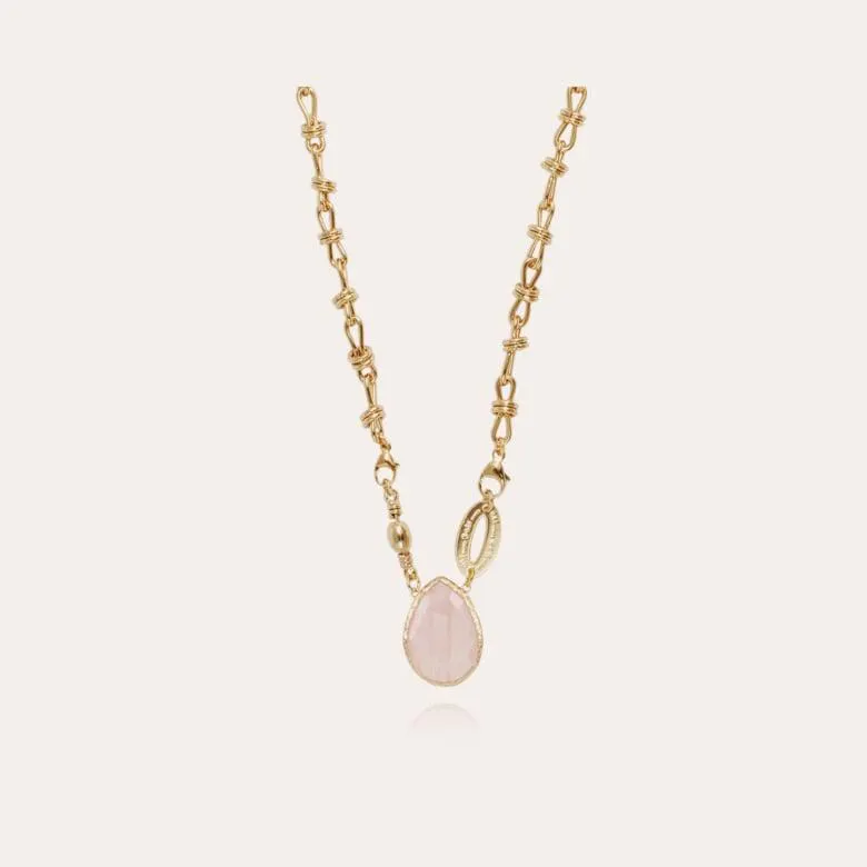 Billy necklace gold - Quartz rose