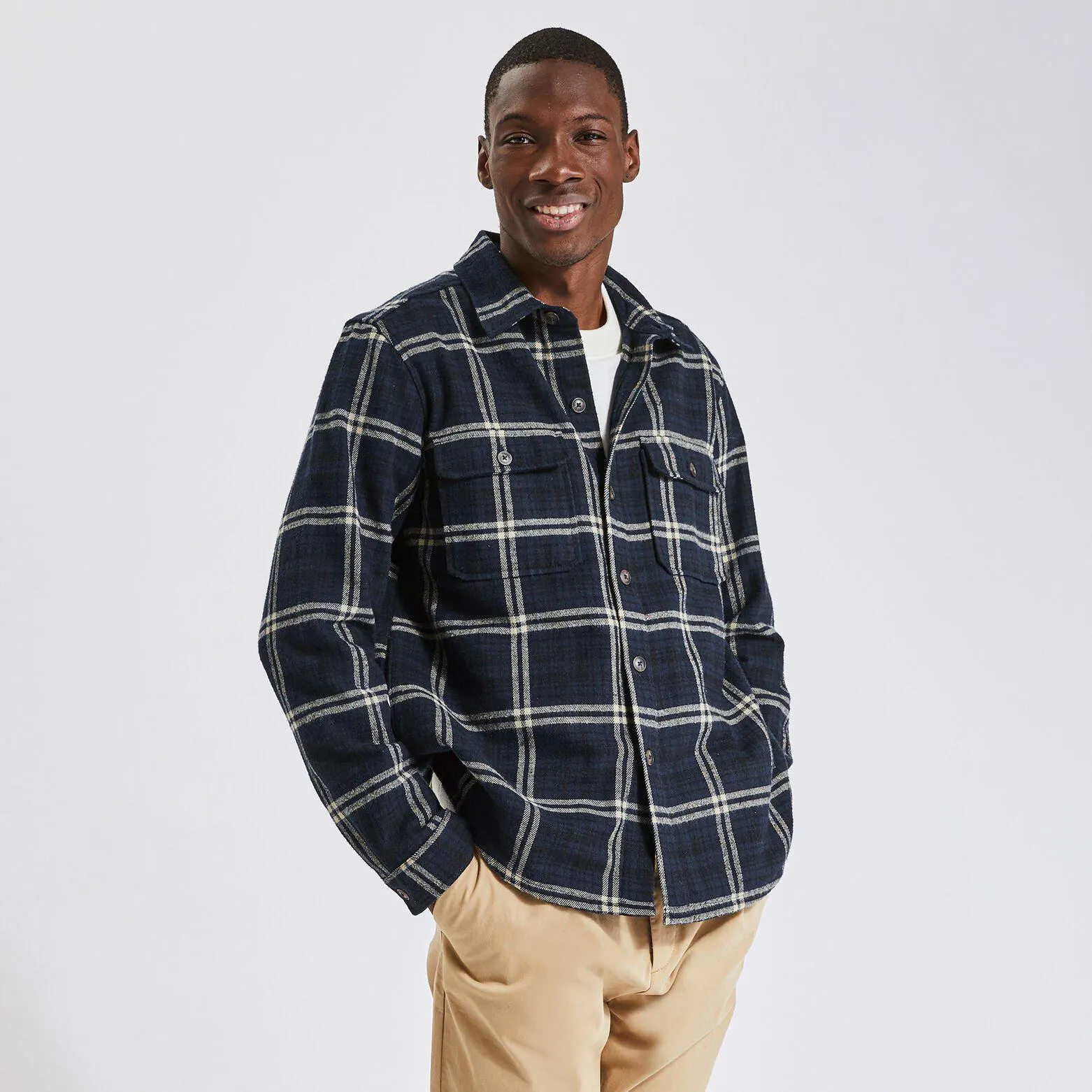 Surchemise à carreaux coton - Bleu foncé