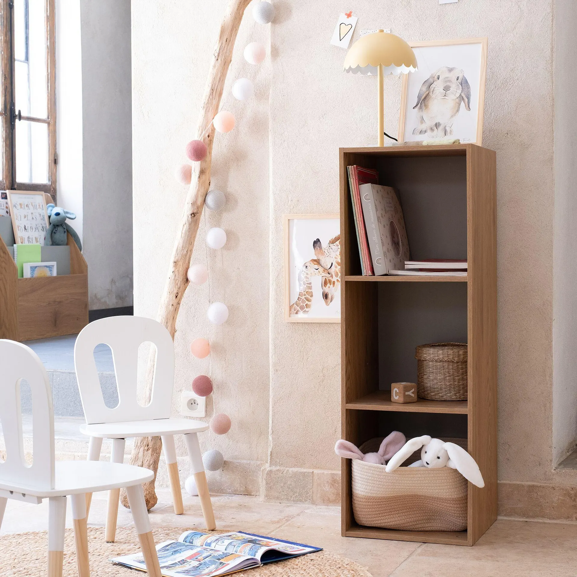 Etagère 3 cases en bois - bois clair