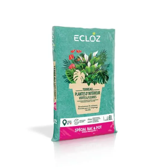 Terreau plantes vertes et d'intérieur 6L - ECLOZ