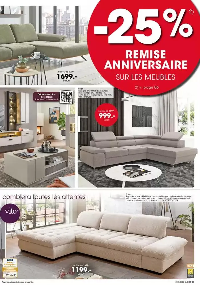 ACTION ANNIVERSAIRE MÖBEL MARTIN du 5 mars au 18 mars 2025 - Catalogue page 3