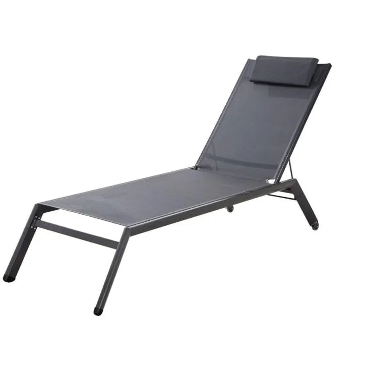 Hamaca de aluminio y tela plastificada gris